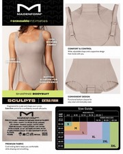 Maidenform Sculpt Extra Firm Shaping Bodysuit Nude XL NWT 360 Smoothing