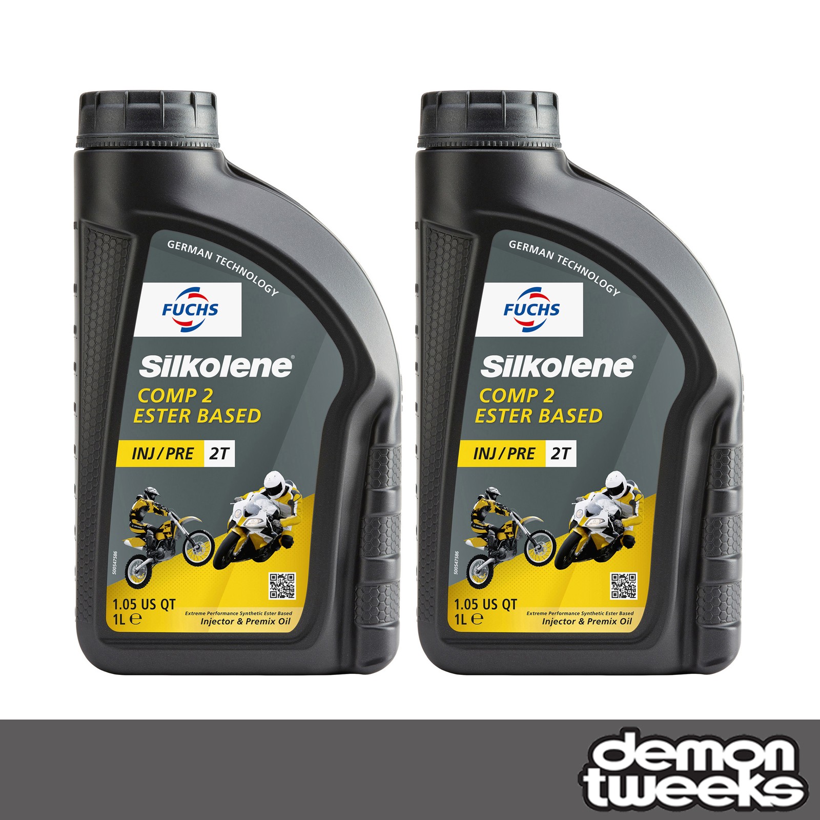 2 x Silkolene Comp 2 Fully Synthetic Motorcycle Engine Oil - 1 Litre