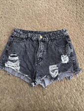 SHEIN Faded black distressed Jean Shorts High Rise Short Women  s large