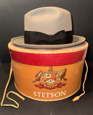 Vintage STETSON Dunlap Twenty - The Sovereign Tan Fedora Hat Edge w Box Vintage