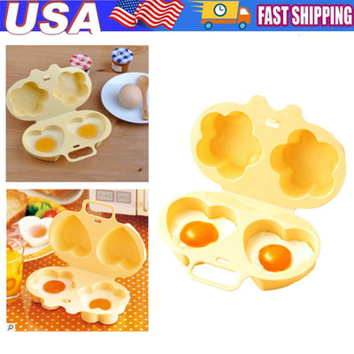 1pc Egg Cooker Microwave Egg Poacher Maker Flower Heart Shaped Steamer Home Tool