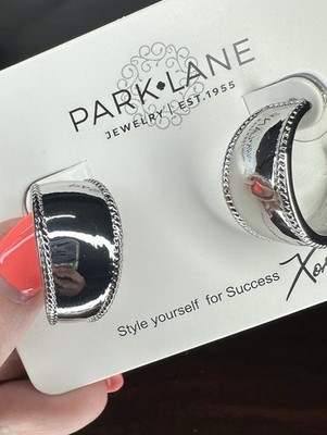 Park Lane Earrings- Orbit- Hoops- Rhodium Plated