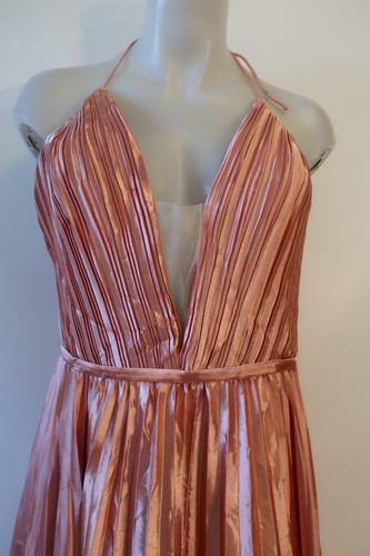 NWT Womens Ieena Mac Duggal Pink Strappy Pleated Plus Size Gown Dress 20 - Picture 4 of 10