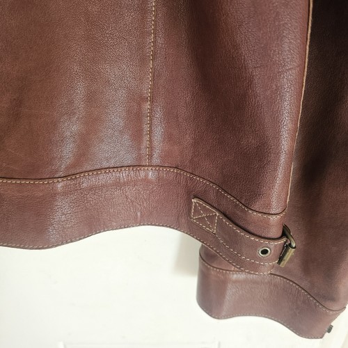 Chaqueta de Cuero Henry Beguelin Talla 52 UK 42 Grande Suave Ligera Marrón Tostado - Imagen 9 de 18