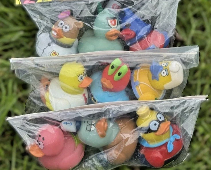 Nickelodeon Bob Esponja Pantalones Cuadrados Personaje Patos de Goma Paquete de 3 - Elige Foto 2 de 4