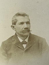 Photo Cabinet Card Handsome Man Mustache New York East 66th Street Prof Ehrlich