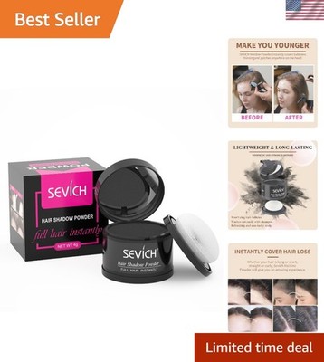 Natural Hair Shadow Powder   Instant Conceal for Hair Loss, 0.14oz Black Formula