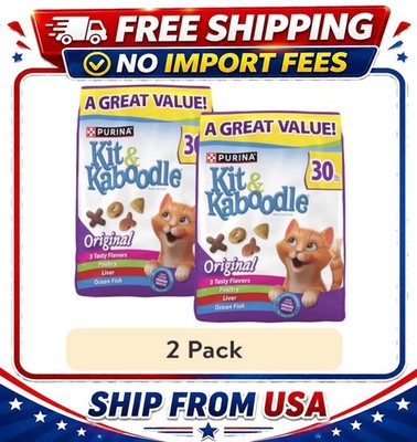 (2 pack)Purina Kit & Kaboodle Original, Indoor Dry Cat Food, Chicken, Liver,30lb