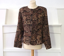 Vintage 1980s Paisley Casual Jacket with Shoulder Pads L