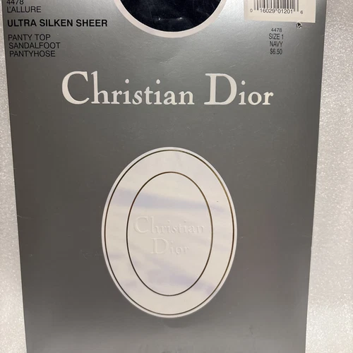 Collant Christian Dior L'Allure taille 1 ultra soyeux transparent Dior 4478 bleu marine neuf