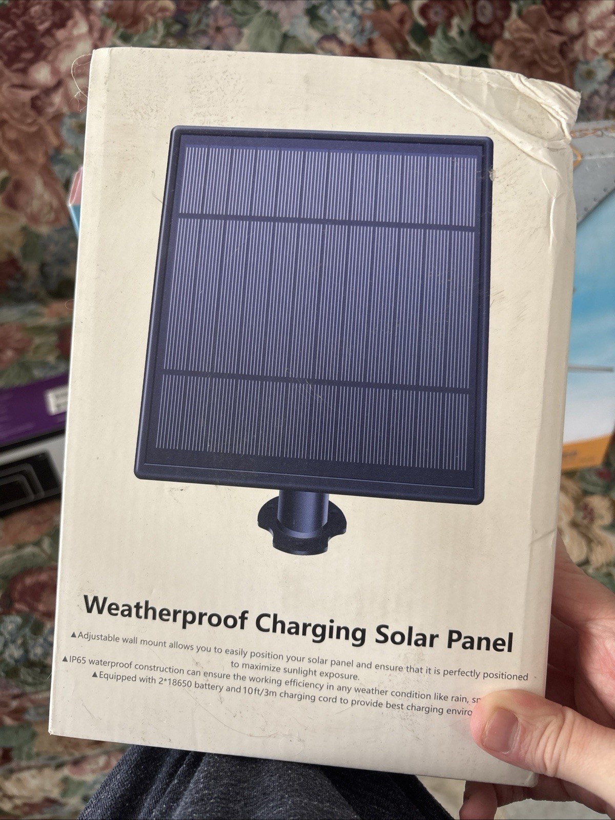 Weatherproof Solar Panel 6V/0.6A, 2600mAh, Face-Mounted Charging New