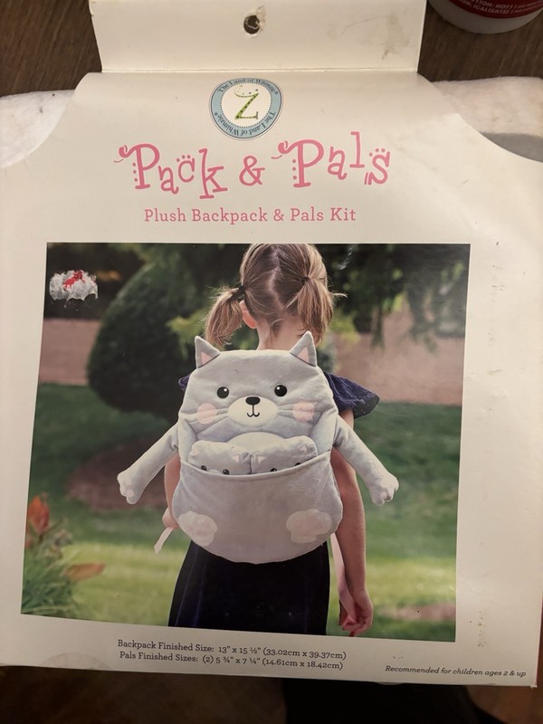 CAT Packs & Pals Backpack Kit The Land Of Whimzie Plush Do It Yourself Sew Kit