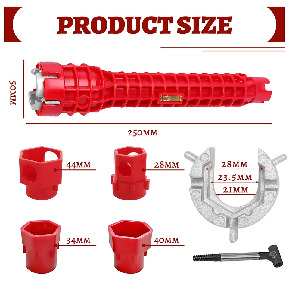 Chiave per rubinetto 14 in 1 strumento chiave per rubinetto chiave per lavabo - Immagine 2 di 4