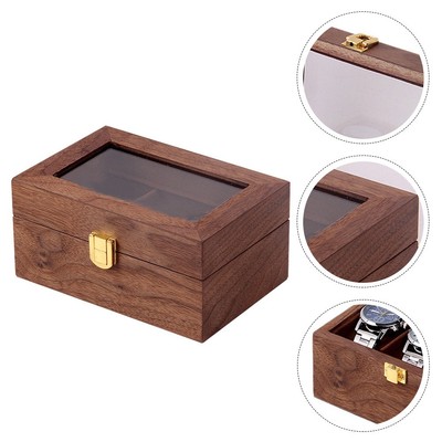 1 PC glatte Speicherbox Anti-Drop Watch Chest Lockable Case (Holz)