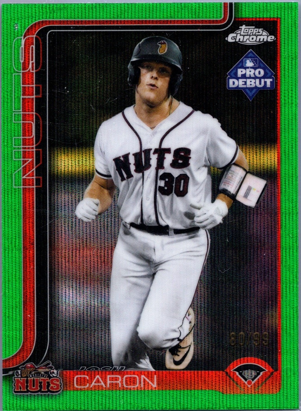 2025 Topps Pro Debut - Chrome Josh Caron #PDC-189 Green Wave Refractor ...