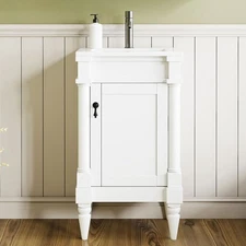 Bathroom Vanity with Sink and Doors, Freestanding with Adjustable Shelves