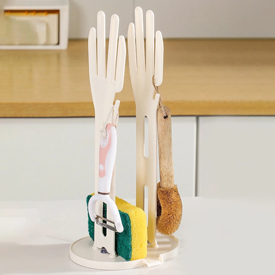 Kitchen Glove Holder Storage Rack Dish Towel with Stable Base for Sink Drying - Image 2 of 4