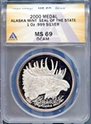 2000 Silver Medal MS 69DCAM ANACS # 7810169 + Bonus
