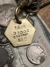 1968 DODGE Coronet  440 Brass Key Fob ‘68