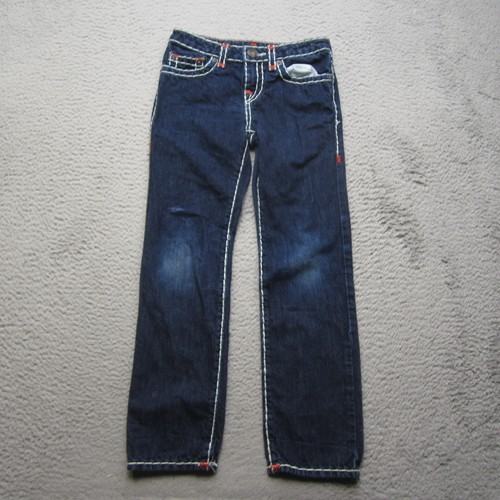 True Religion Jeans Boys 8 Geno Super T Contrast Stitch Denim Straight Youth
