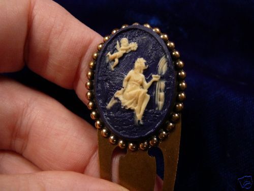 (CBS49-6) Roman Lady CUPID angel purple CAMEO BOOKMARK book mark books - Picture 1 of 1