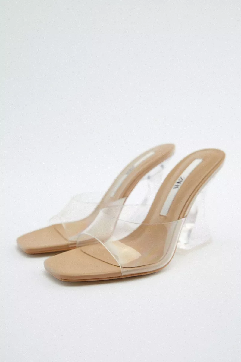 Zara - Vinyl Mules - Transparent - Women