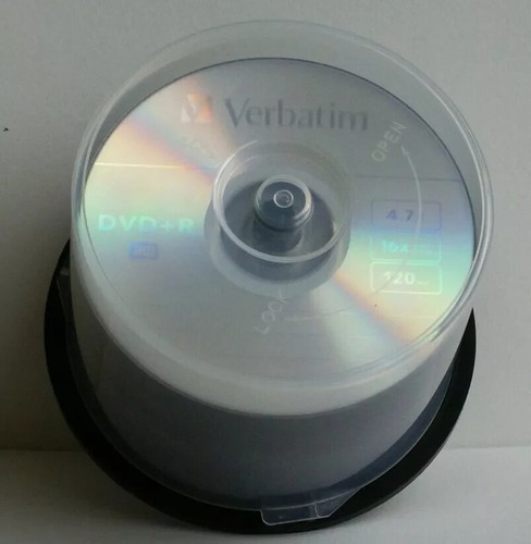 50 GENUINE NEW VERBATIM DVD+R DISCS 16x 4.7GB