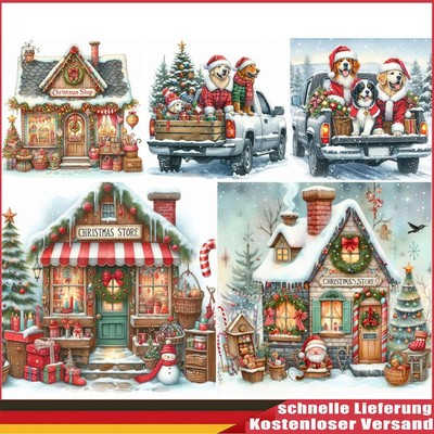 5D-Diamantgemälde zum Selbermachen runder Bohrer Weihnachtsset Heimdekoration Ku