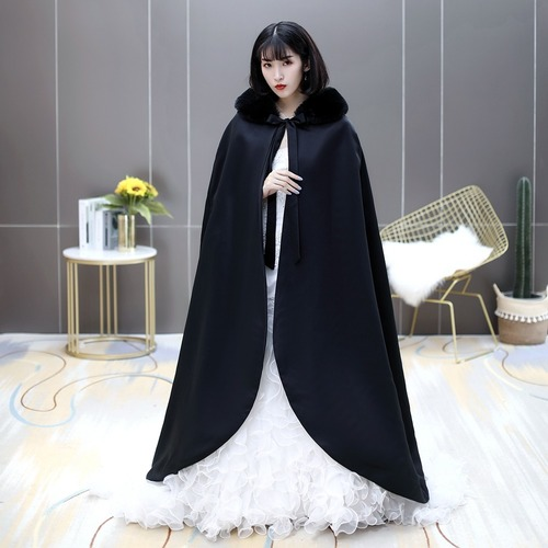 Warme Hochzeit Umhänge weiß Hochzeitsumhang bodenlang Braut Schal Satin Mantel Halstuch - Bild 1 von 15