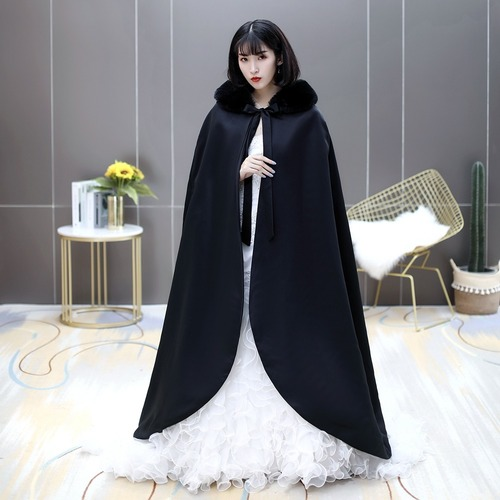 Warm Wedding Capes White Wedding Cloak Floor Length Bride Shawl Satin Coat  Wrap - Picture 1 of 15