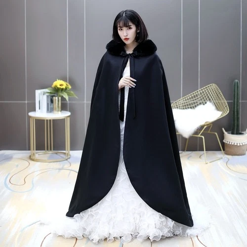 OFF WHITE Mantello da sposa caldo mantello da sposa bianco lunghezza pavimento scialle sposa cappotto raso avvolgente