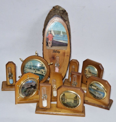 KONVOLUT VINTAGE KITSCH 60er SOUVENIR MEER STÄDTE FOTOGRAFIE SAND EIERUHREN