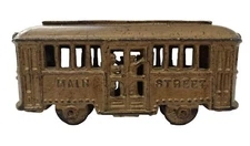 A. C. Williams Main Street trolley car cast iron bank Rare Without Passengers
