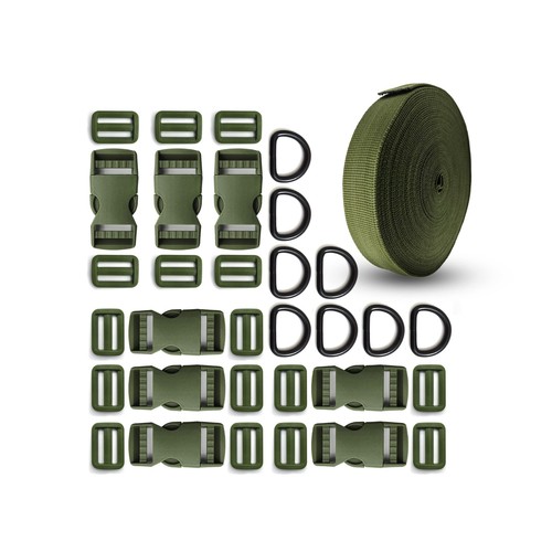 Correa de hebillas 1 pulgada correas de nailon 10 yardas plástico de liberación lateral rápida - Imagen 1 de 9