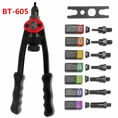 Riveter Gun Auto Pumping Rod Rivet Nut Tool, Nut Sert Kit, 7Pcs Mandrels,M3-M12 - Picture 12 of 14