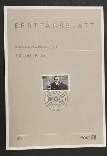 Travelstamps: 1995 Russia First Day Sheet #21 - 100 Years of Radio - Marconi