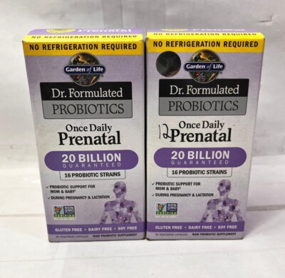 [lot* 2]  Garden of Life Once Daily Prenatal Probiotic Support Caps 9/25