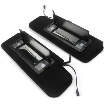 2Pcs Sun visors w/Vanity Mirror & LED Light For 1984-1996 Chevy Corvette C4 5.7L