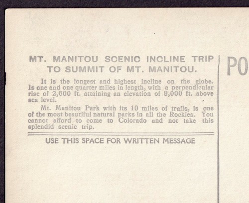 c 1910's Manitou Incline RPPC 2x Tourists Colorado Springs Real Photo PostCard - Picture 9 of 12