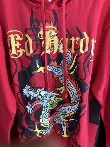 Sudadera con Capucha Ed Hardy Japón Dragón Rojo Pullover Para Hombres S Gráfico Motociclista Rock Tatuaje Nueva con Etiquetas - Imagen 4 de 8