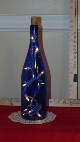 Cobalt Blue Bottle Lamp - Picture 3 of 5