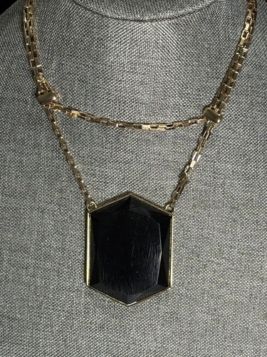 RARE Chain Link Necklace Enamel Chunky Gold ~17”L + 2”, 20” Drop - Picture 3 of 8