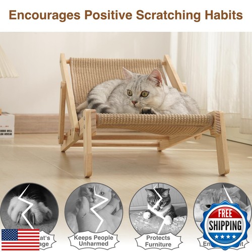 TOTOSHASHA Cat Lounger with Sisal Mat, Four Heights Adjustable, Lounge Chair - Picture 5 of 5