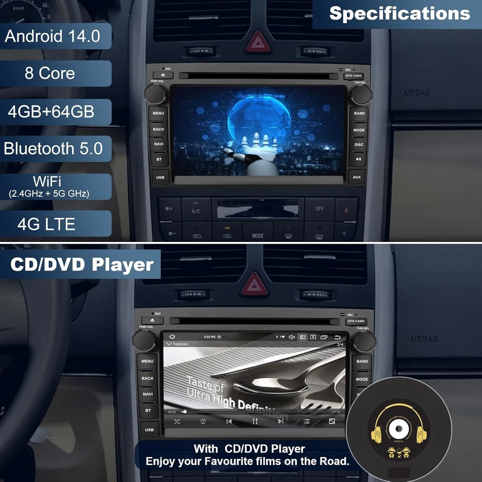for GMC Yukon Buick Chevy Tahoe Auto Stereo Video GPS DVD Player Android14 4+64G Foto 4 de 4