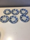 VINTAGE SIGNED 6-PC DANIEL HECHTER PARIS BLUE FLORAL PETITE MINI PLATES 4"  RARE — photo 8
