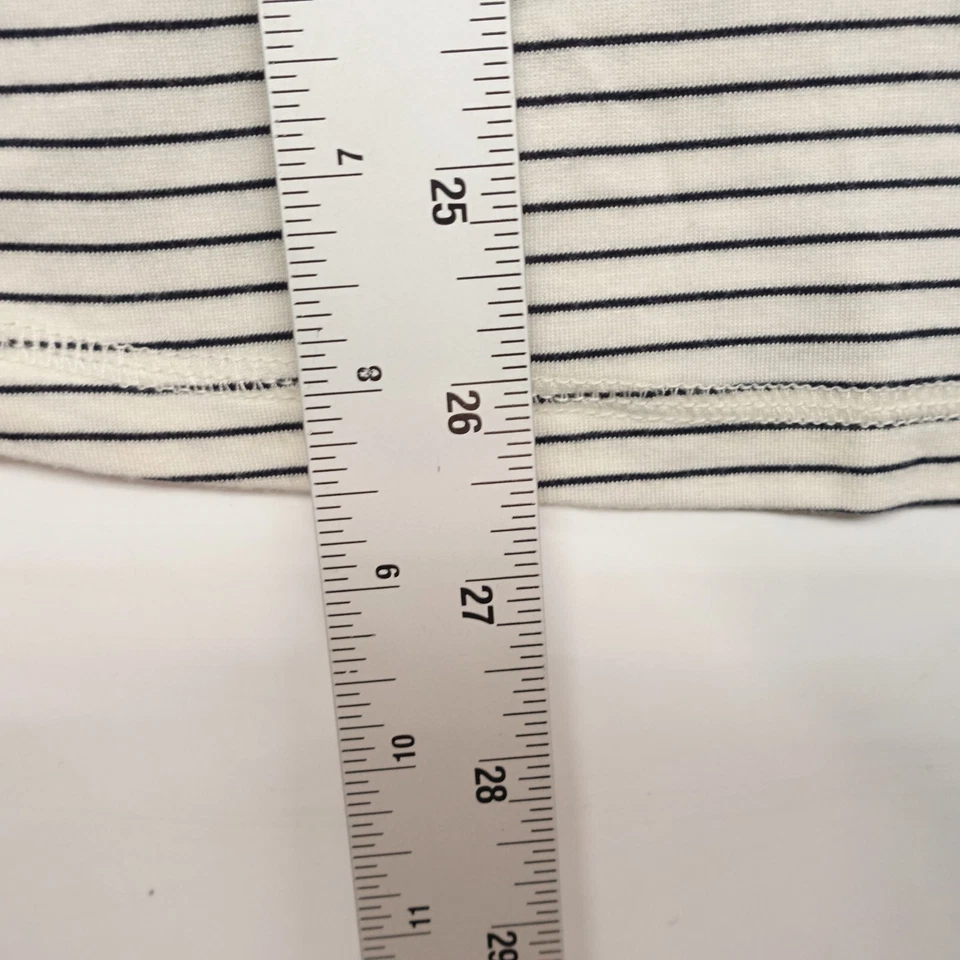 Talbots Shirt Womens Large L Beige Striped Long Sleeve Acrylic Stretch Pullover - Image 4 of 4