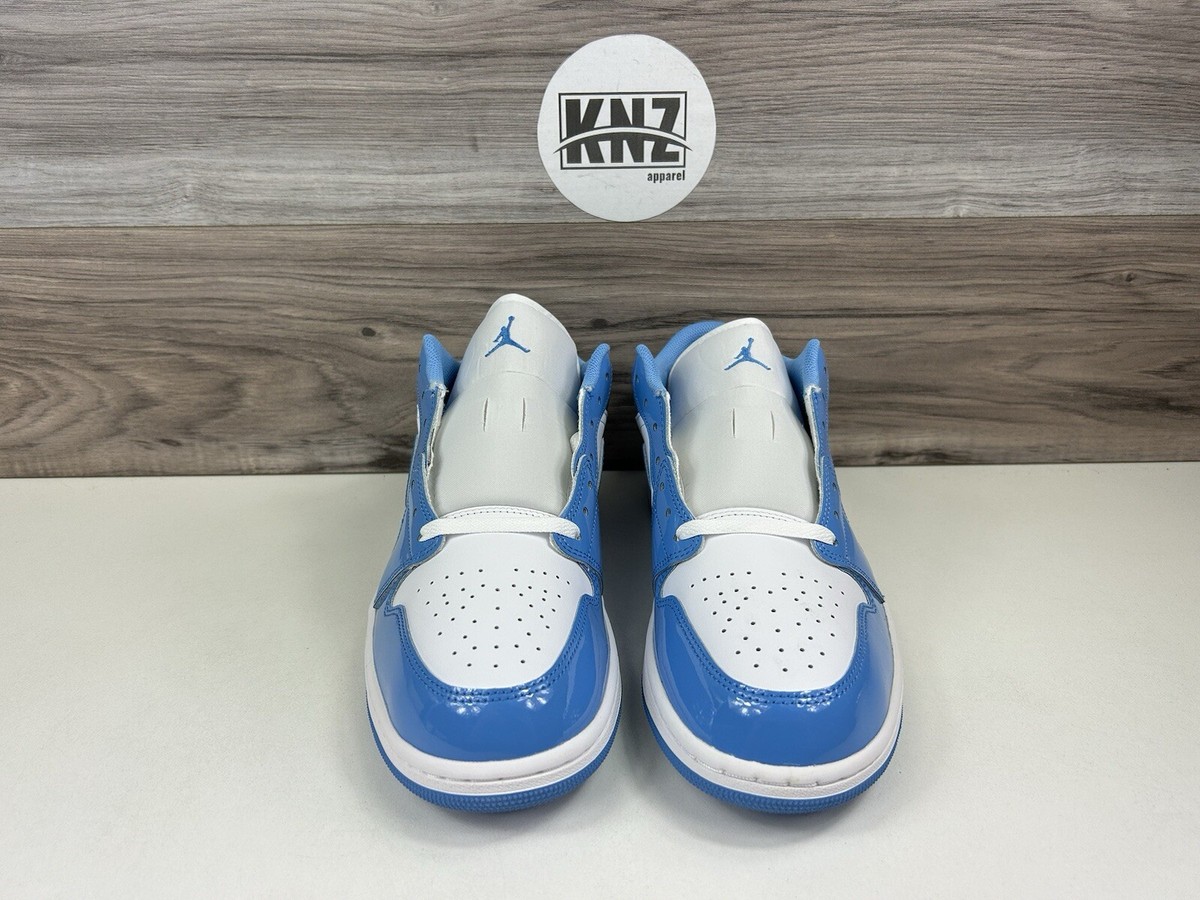 Nike Air Jordan 1 LOW SE Patent White 'Legend Blue' FZ2138 114 (GS