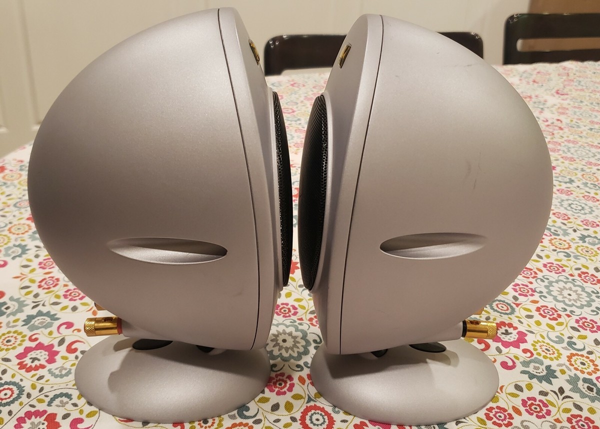 KEF KHT Silver 2005.2 HTS2001 Egg Satellite Speakers - TWO