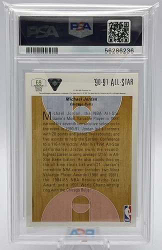 Michael Jordan 1991 Upper Deck #69 PSA 10 Chicago Bulls HOF - Picture 2 of 2