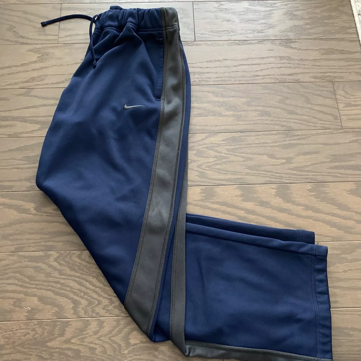 Nike Therma Fit KO Training Pants Navy Gray Pockets 621953 418 Womens Large EUC